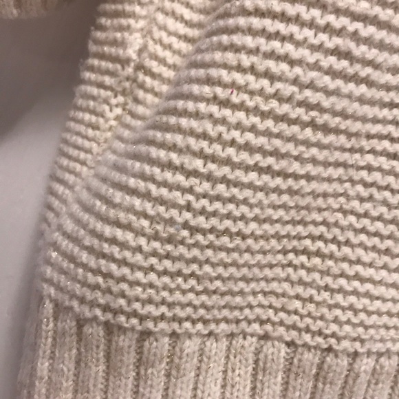 NY&CO cowl neck sweater, Large, off white w/ gold - Picture 3 of 4